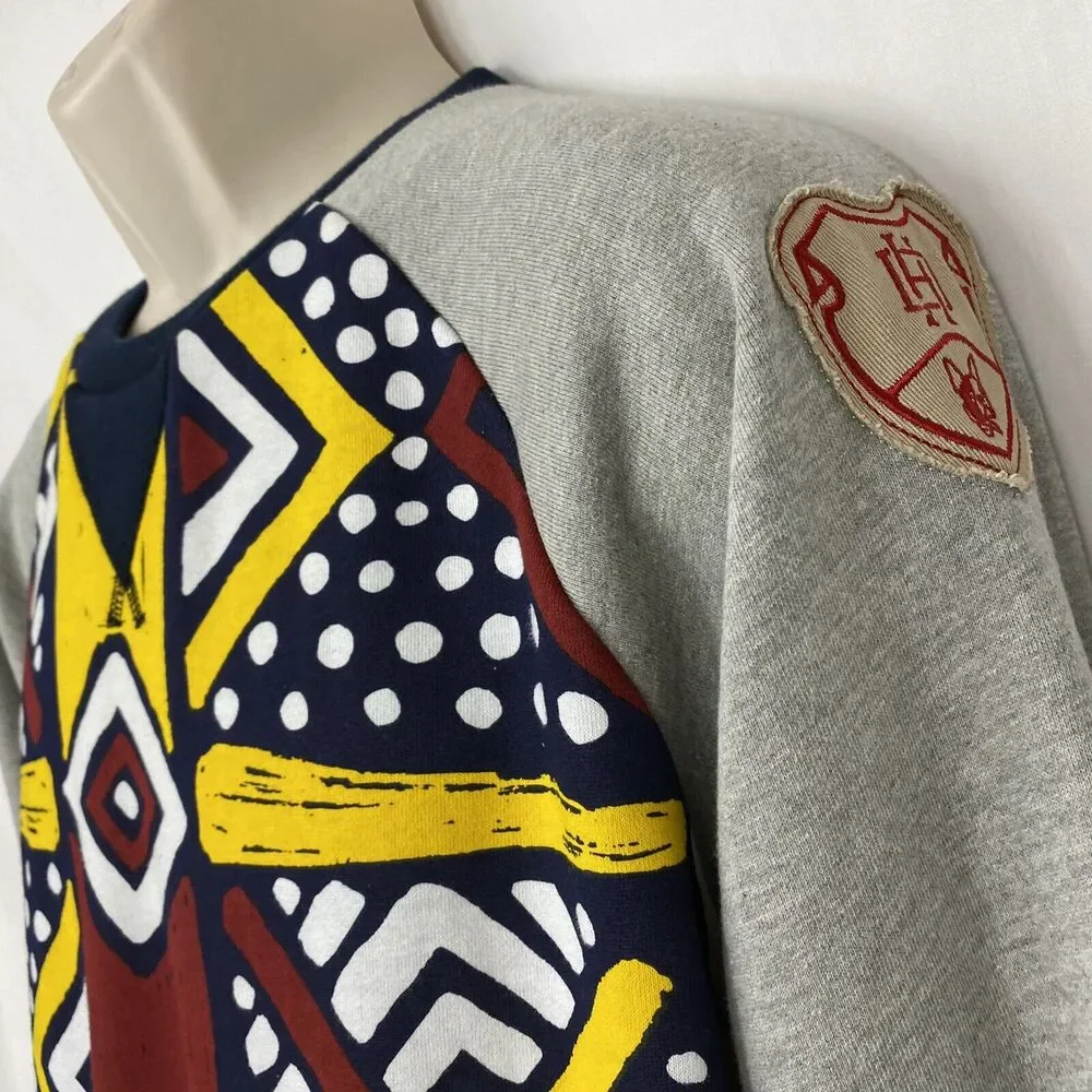 Hawke & Dumar Sweatshirt M Mens Tribal Print Streetwear African VINTAGE - Picture 3 of 7
